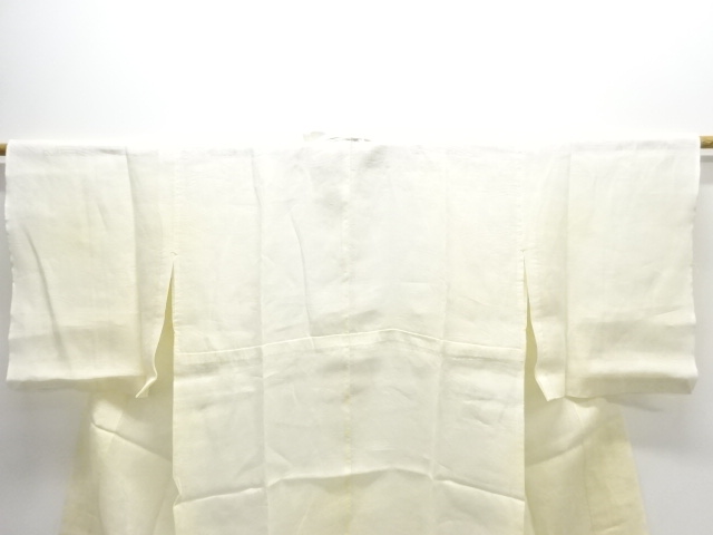  アンティーク　本麻透かし織　流水に花模様長襦袢